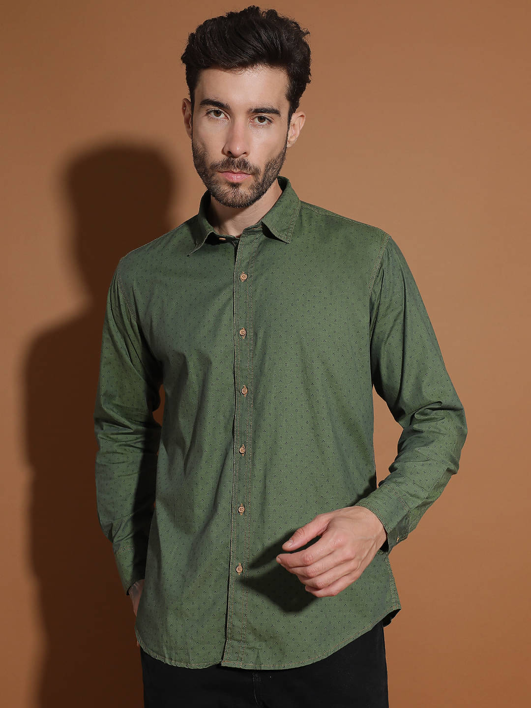 EPPE Denim Regular Fit Printed Full Sleeves Men's Casual Shirt - Green ( Pack of 1 ) EPPE Denim Regular Fit Printed Full Sleeves Men's Casual Shirt - Green ( Pack of 1 )