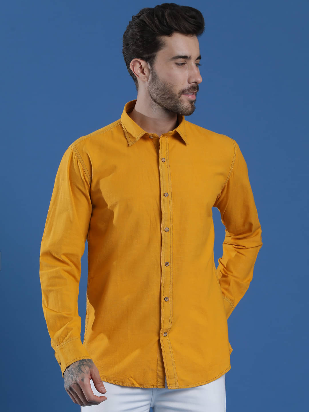 EPPE Denim Regular Fit Solids Full Sleeves Men's Casual Shirt - Orange ( Pack of 1 ) EPPE Denim Regular Fit Solids Full Sleeves Men's Casual Shirt - Orange ( Pack of 1 )