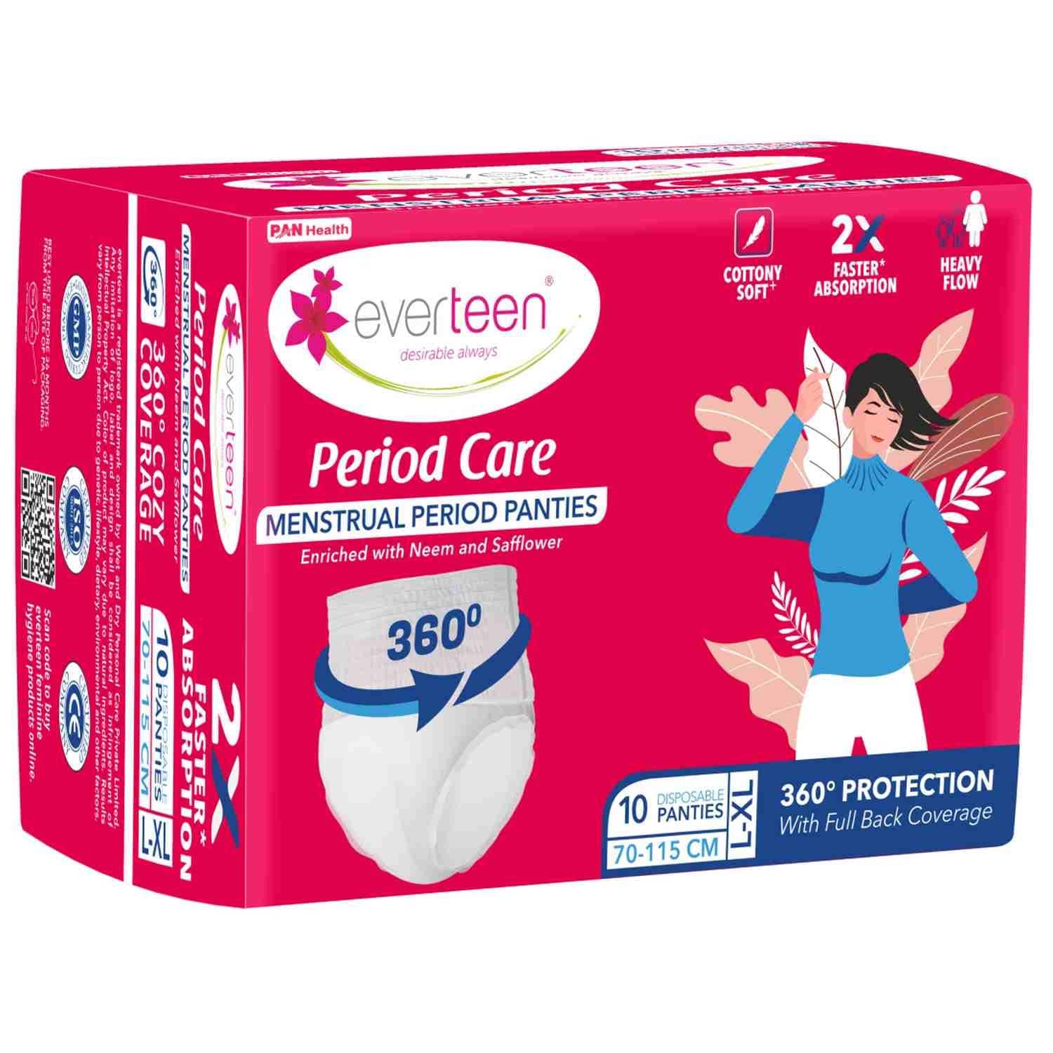 Everteen Cotton Dyed Women's Periods ( White ) L-XL Period Panties