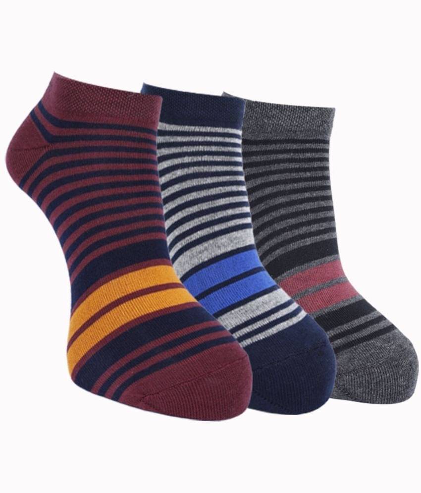     			Force NXT Cotton Blend Men's Striped Multicolor Ankle Length Socks ( Pack of 3 )
