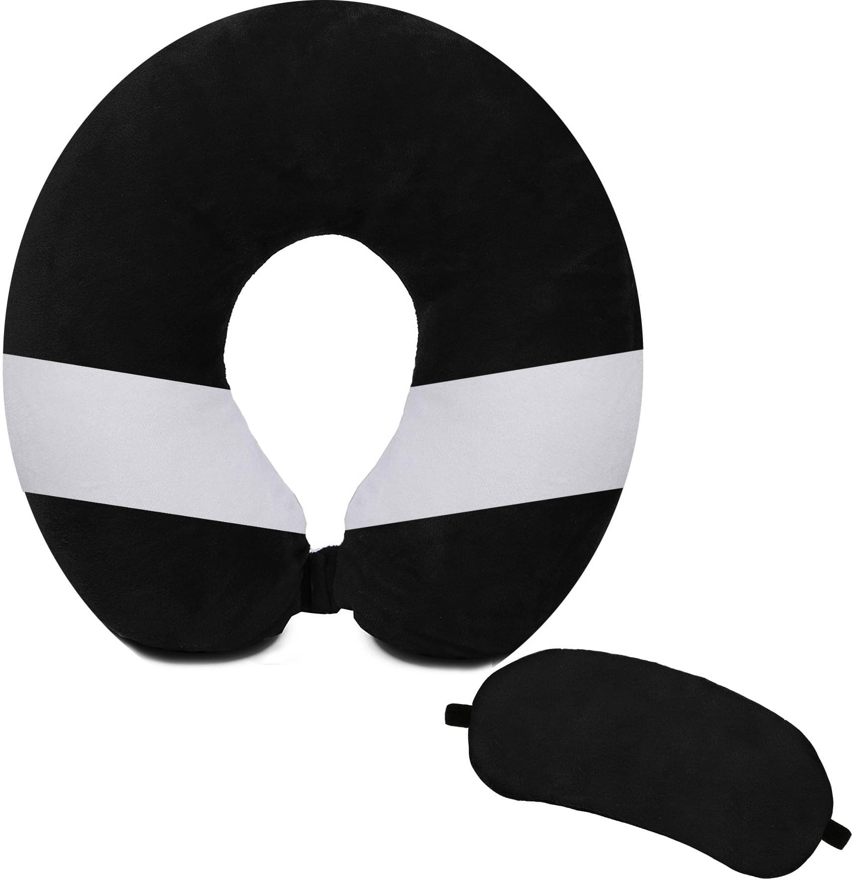     			JUZZII Black Neck Pillow,Eye Shade ( Pack of 2 )