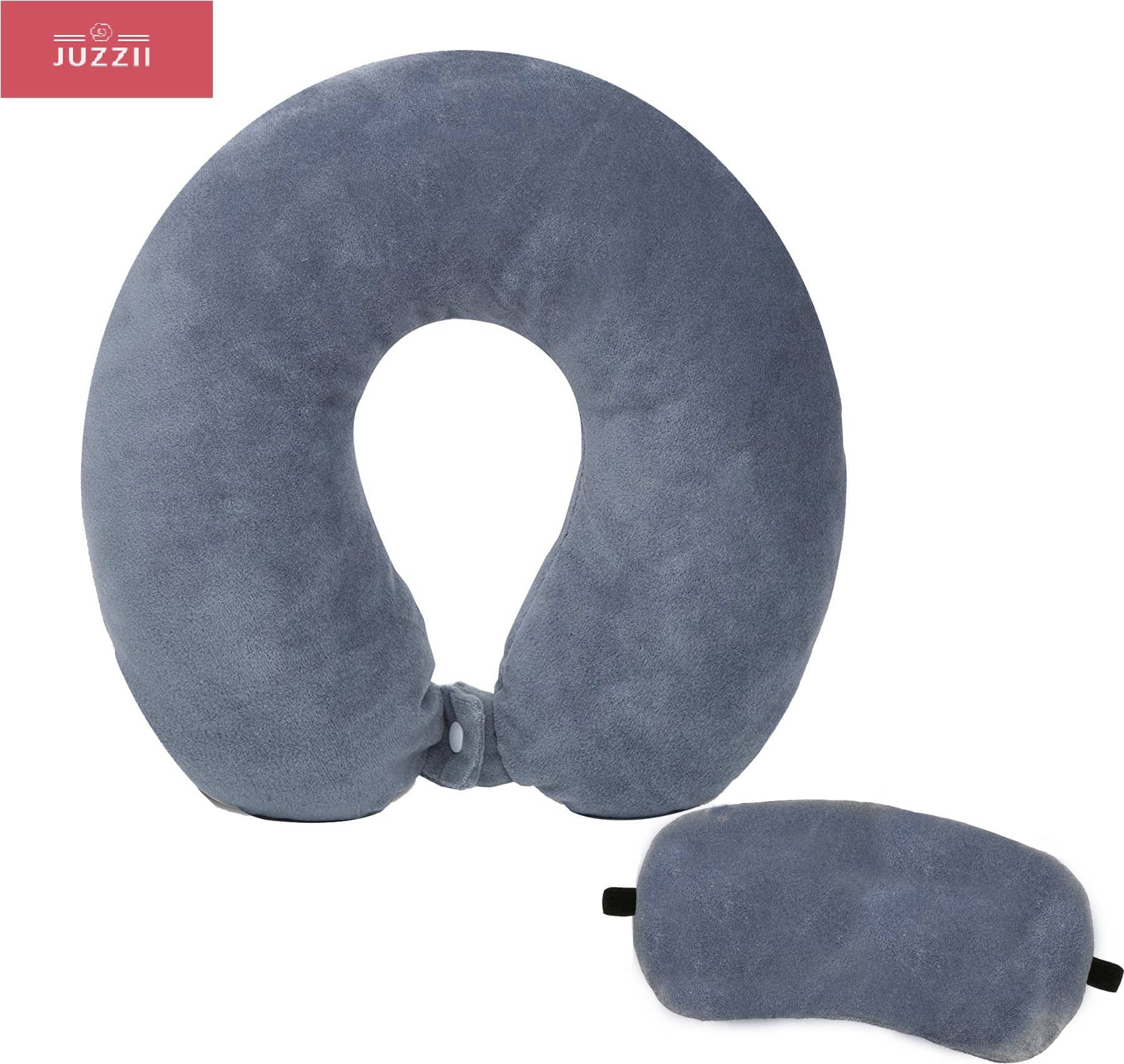 JUZZII Grey Neck Pillow,Eye Shade ( Pack of 2 )