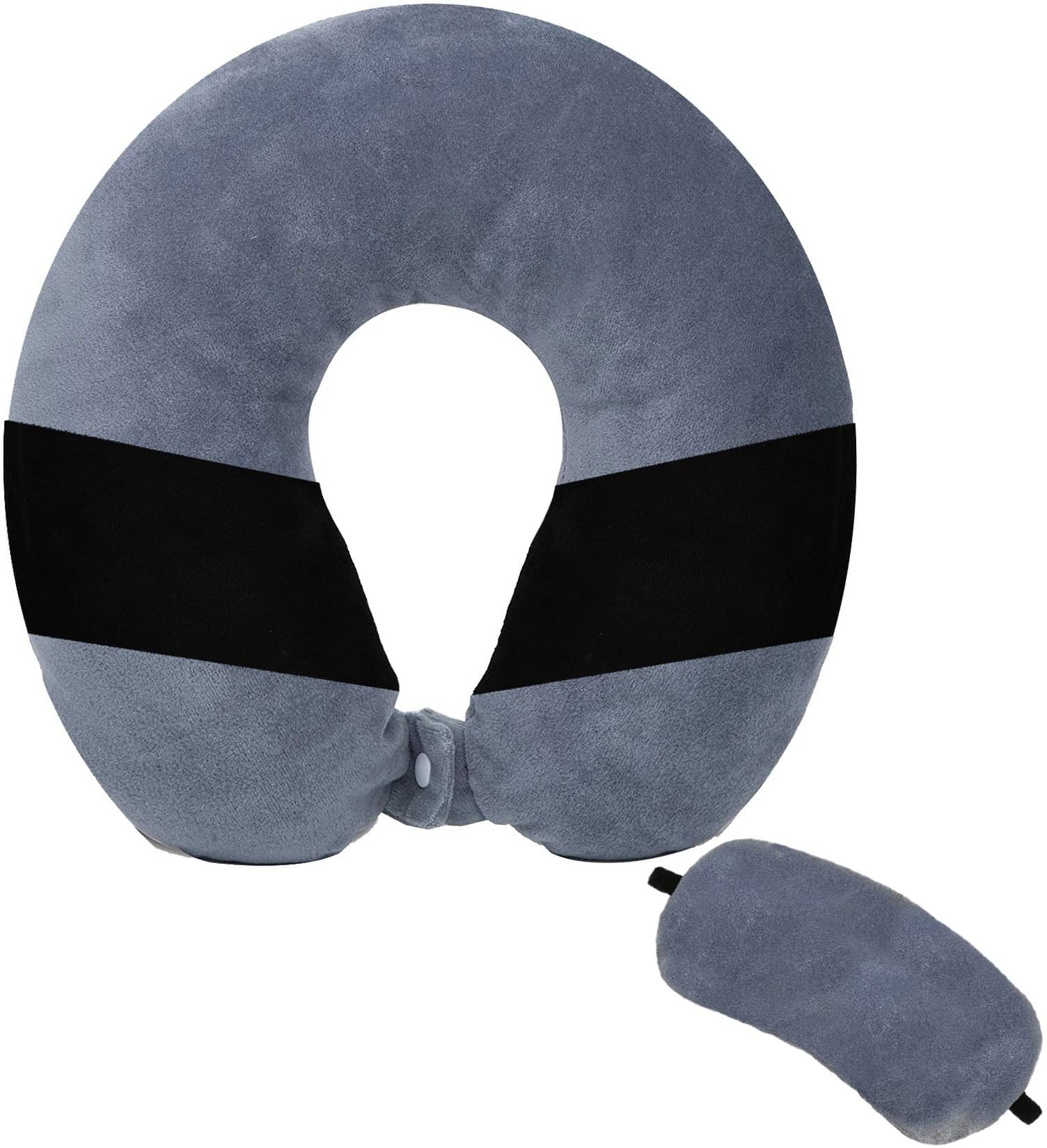     			JUZZII Grey Neck Pillow,Eye Shade ( Pack of 2 )