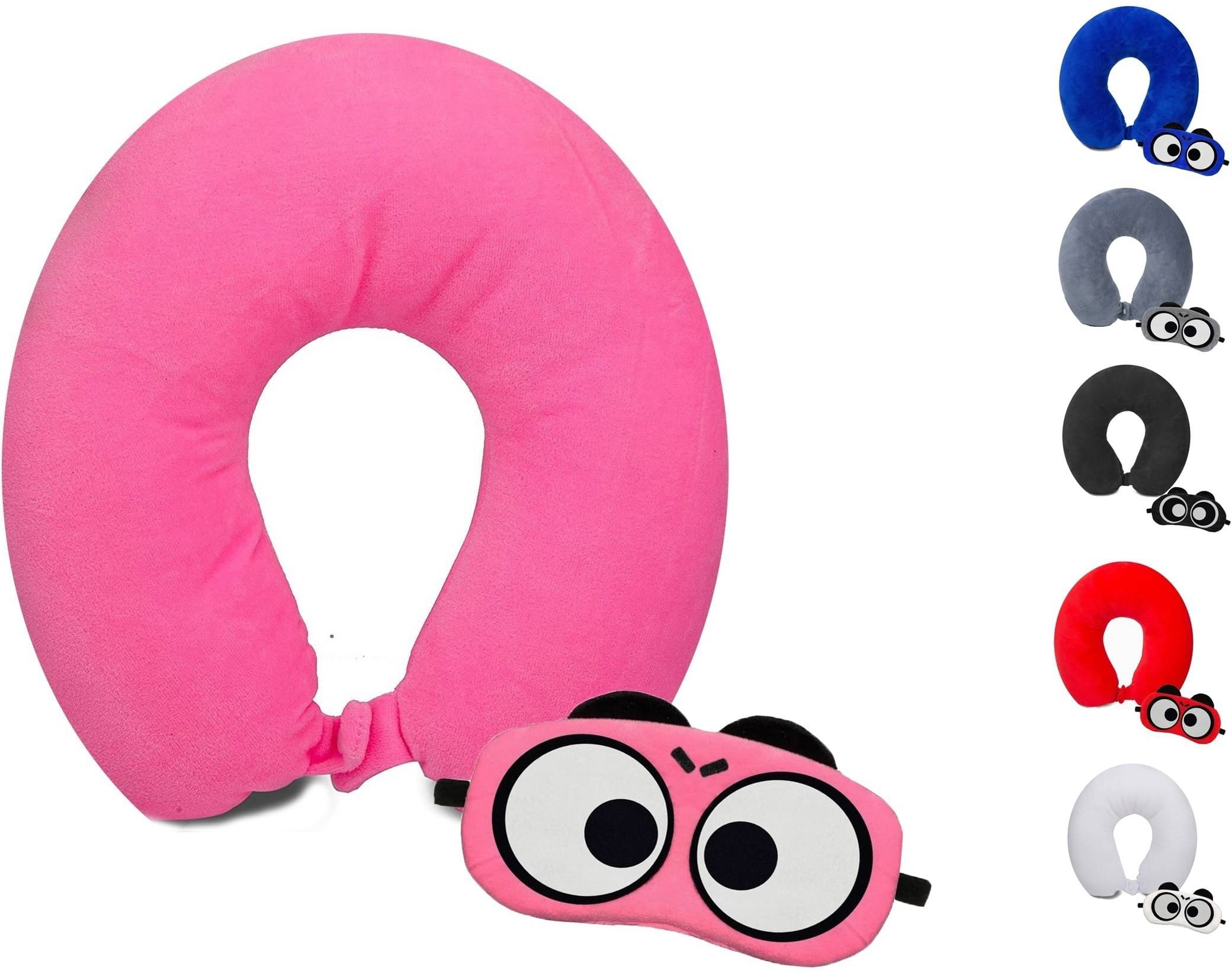     			JUZZII Pink Neck Pillow,Eye Shade ( Pack of 2 )