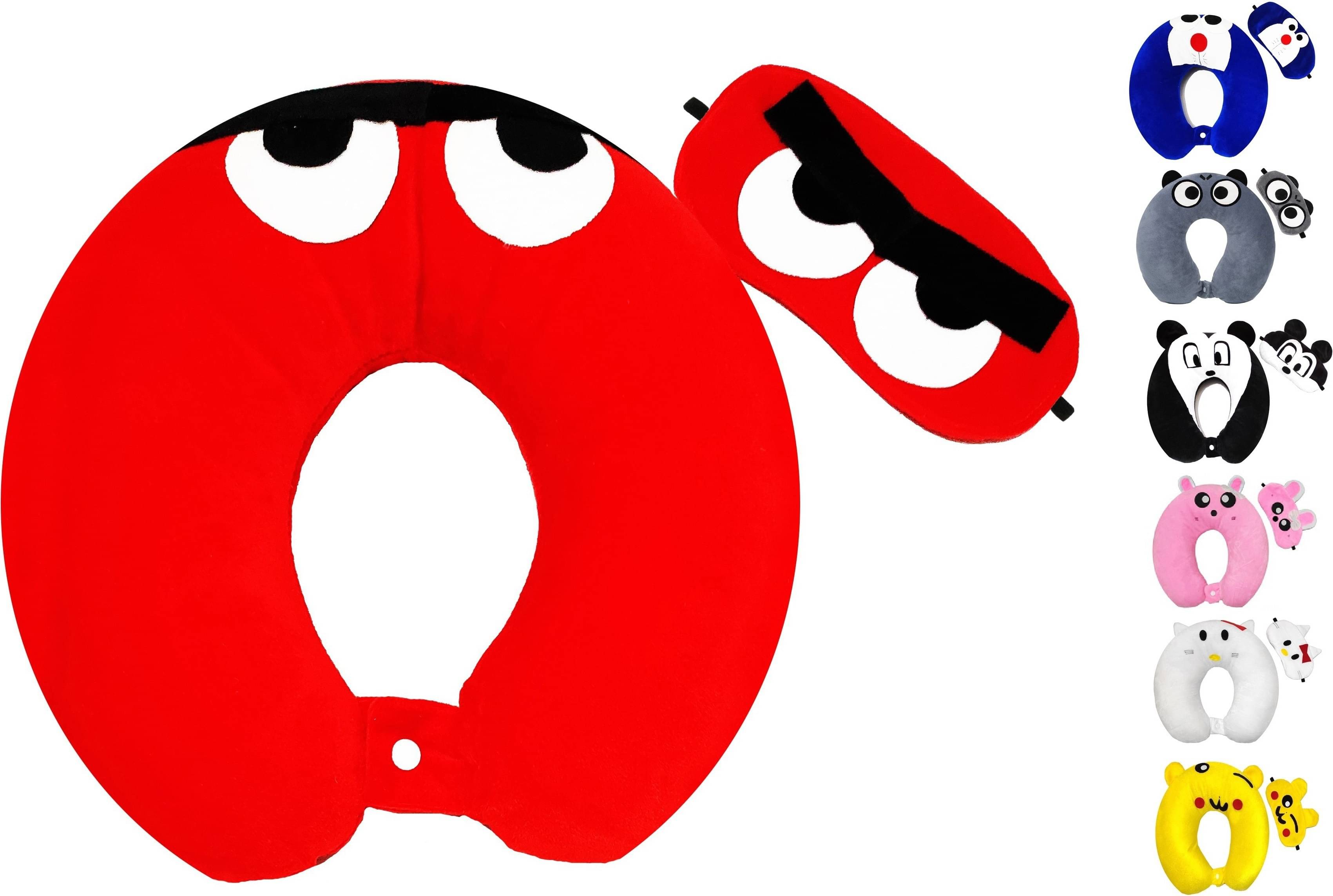     			JUZZII Red Neck Pillow,Eye Shade ( Pack of 2 )