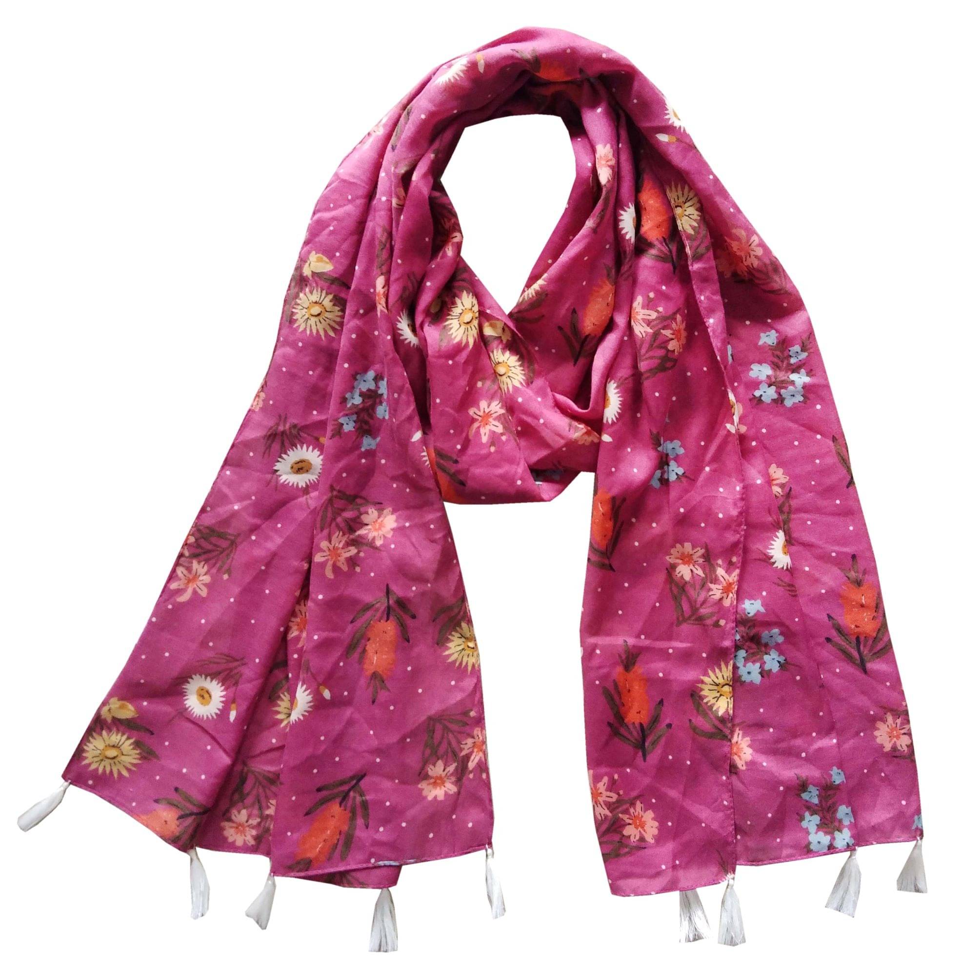 JVNINE - Be Unique Pink Polyester Women's Scarf ( Pack of 1 ) JVNINE - Be Unique Pink Polyester Women's Scarf ( Pack of 1 )