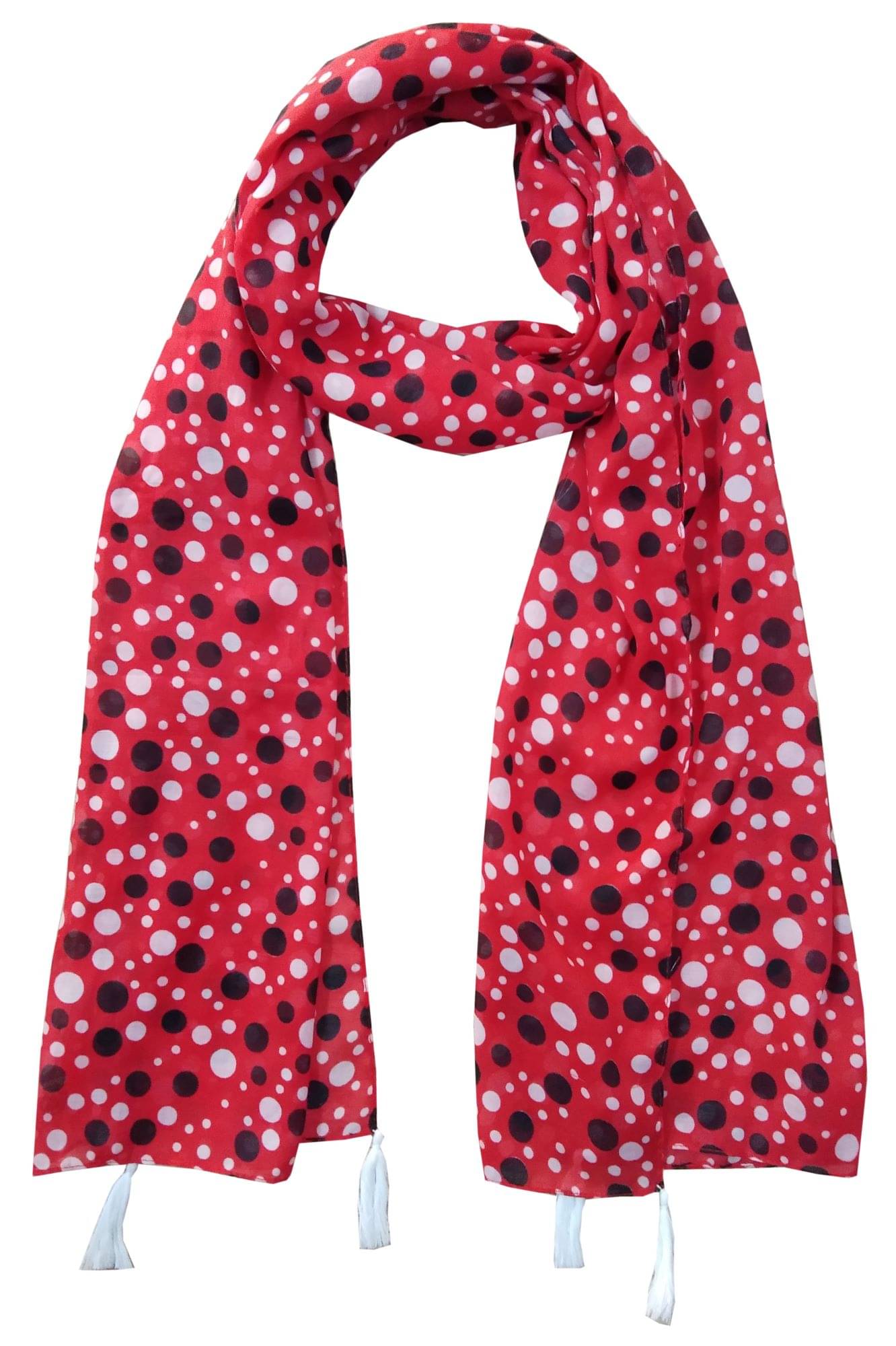     			JVNINE - Be Unique Red Polyester Women's Stole ( Pack of 1 )