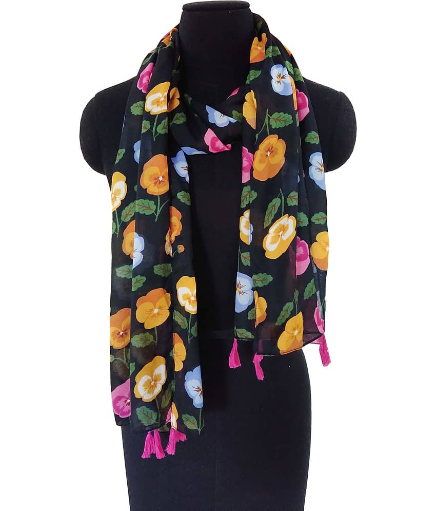 JVNINE Black Polyester Women's Stole ( Pack of 1 ) - Dupattas & Shawls | Buy online on ZillyBuy
