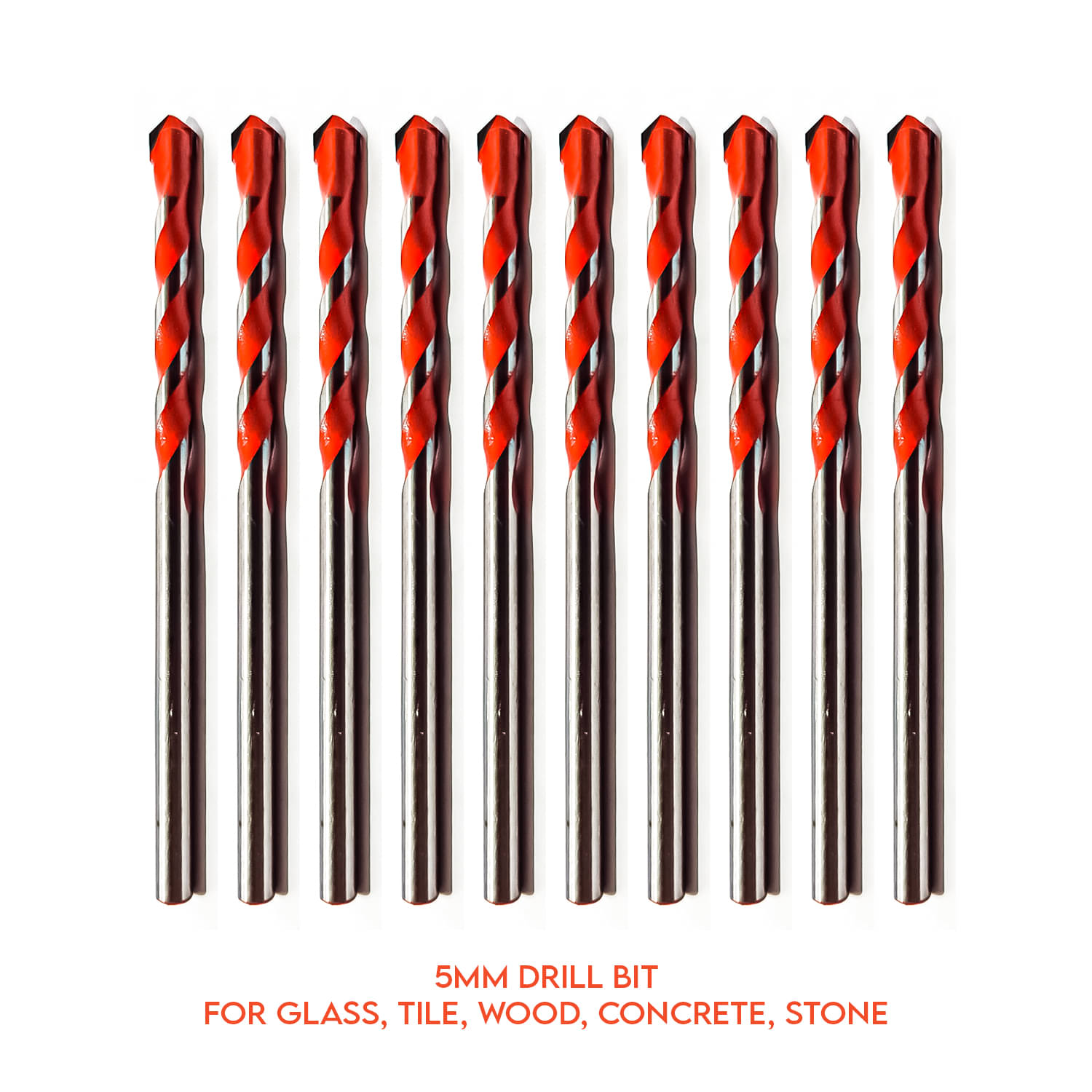     			LXMI 5mm Ceramic Multipurpose Drill Bit for Glass, Tile, Wood, Concrete, Stone (Pack of 10)