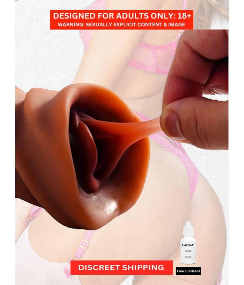 Male Masturbator Vaginal Flesh Pocket Pussy Light Sex Toy for Men Realistic Pocket Stroker- ROSY BROWN