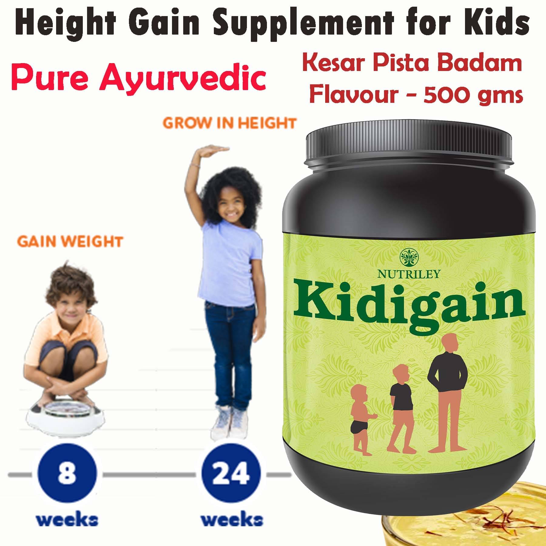     			Nutriley Kidigain Whey Protein ( 500 gm , Kesar Pista Badam - Flavour )
