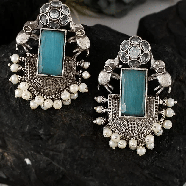     			PUJVI Sky Blue Drop Earrings ( Pack of 1 )