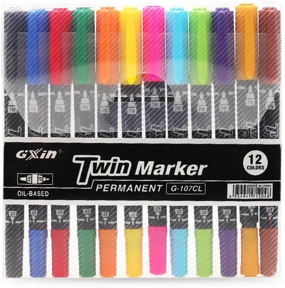    			Permanent Twin Marker, Fine & Extra Fine Art Marker for Painting Coloring Sketch
