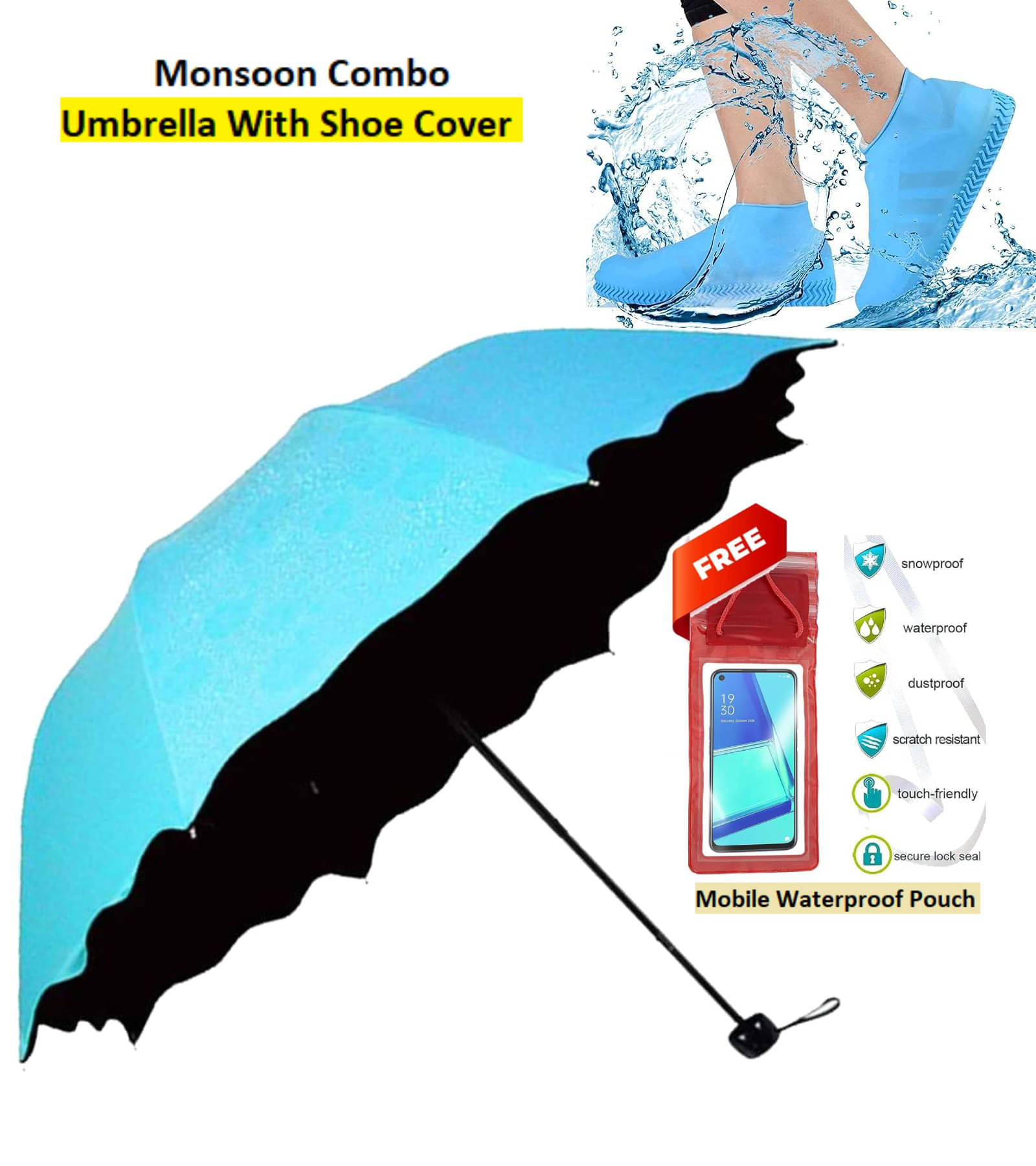 RAMDEV ENTERPRISE Blue 1 Fold Umbrella RAMDEV ENTERPRISE Blue 1 Fold Umbrella