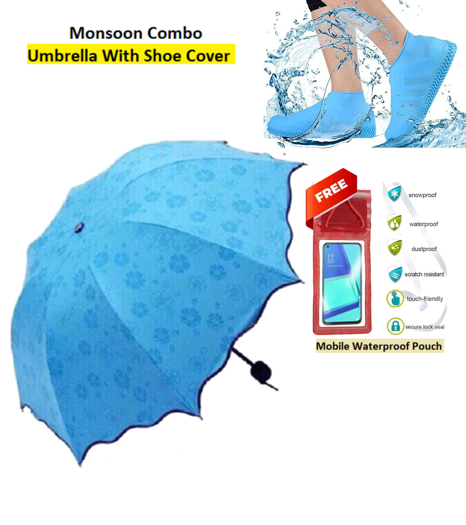 RAMDEV ENTERPRISE Blue 1 Fold Umbrella RAMDEV ENTERPRISE Blue 1 Fold Umbrella