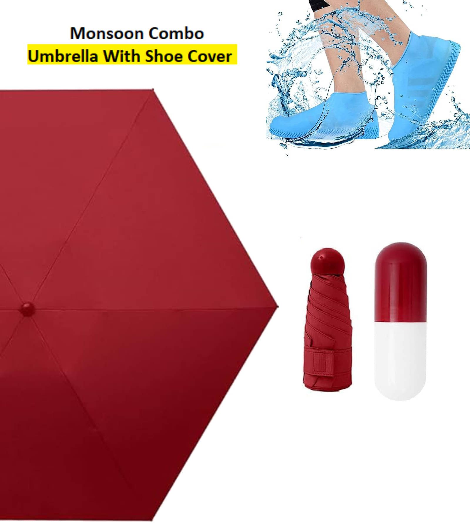 RAMDEV ENTERPRISE Maroon 1 Fold Umbrella RAMDEV ENTERPRISE Maroon 1 Fold Umbrella