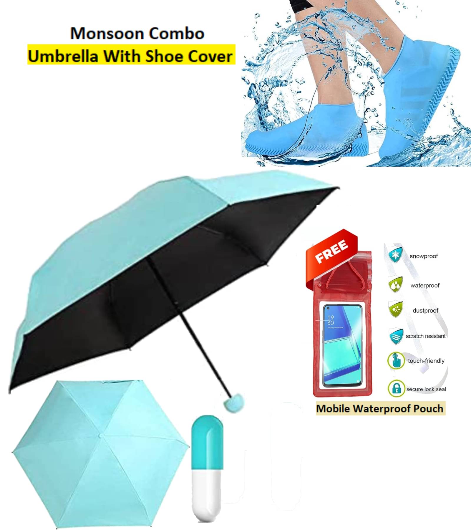 RAMDEV ENTERPRISE Turquoise 1 Fold Umbrella RAMDEV ENTERPRISE Turquoise 1 Fold Umbrella