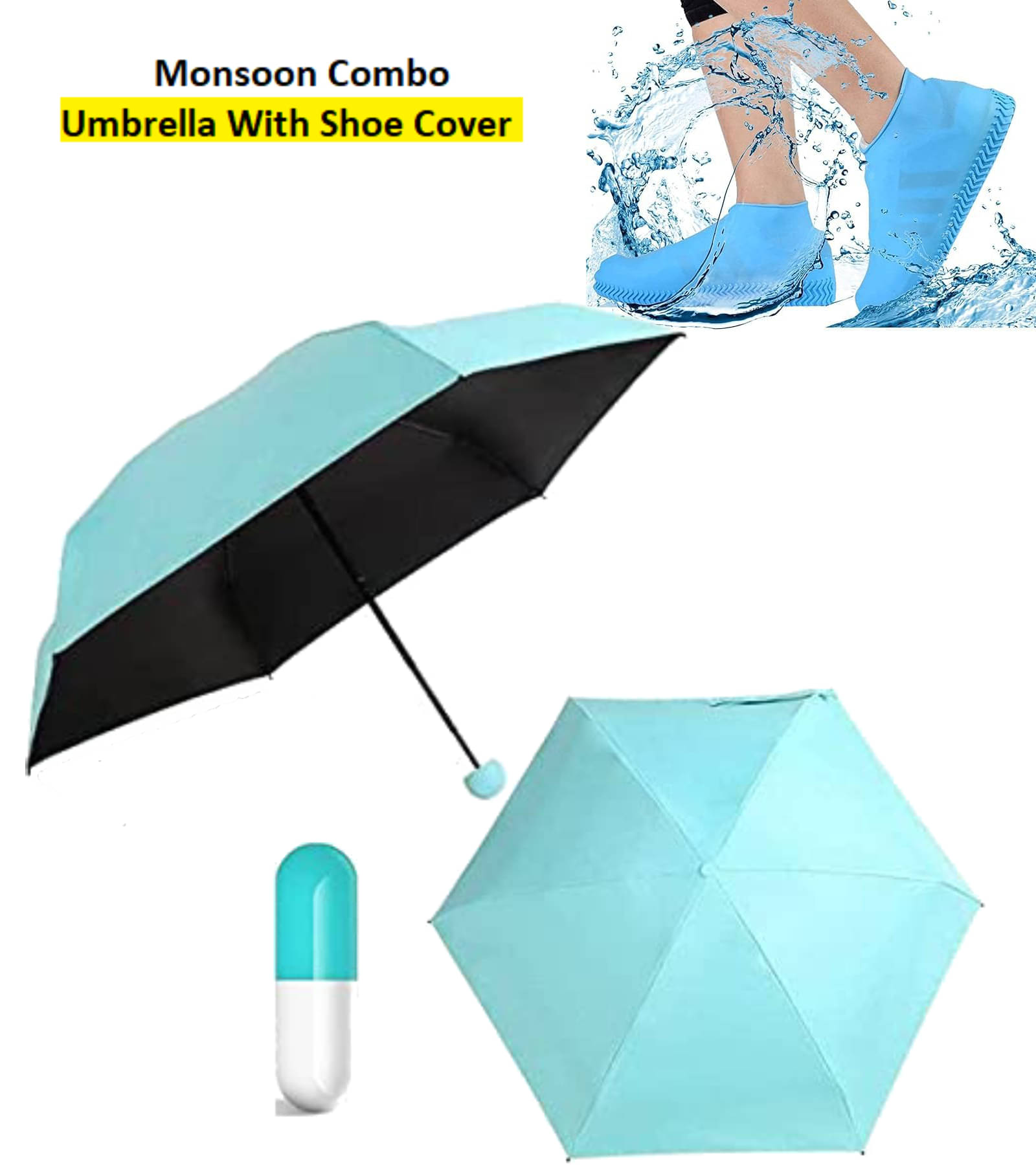 RAMDEV ENTERPRISE Turquoise 1 Fold Umbrella RAMDEV ENTERPRISE Turquoise 1 Fold Umbrella