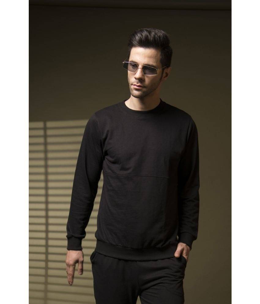 Rigo Terry Blend Round Neck Men's Sweatshirt - Black ( Pack of 1 ) Rigo Terry Blend Round Neck Men's Sweatshirt - Black ( Pack of 1 )