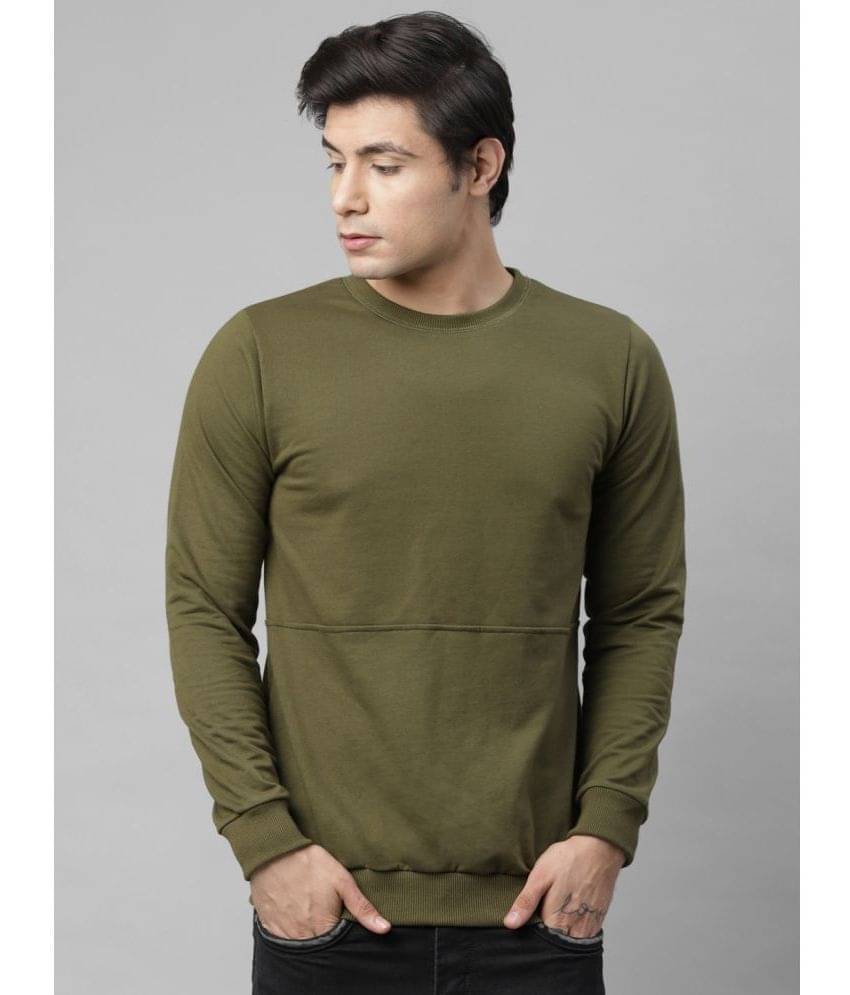     			Rigo Terry Blend Round Neck Men's Sweatshirt - Olive ( Pack of 1 )