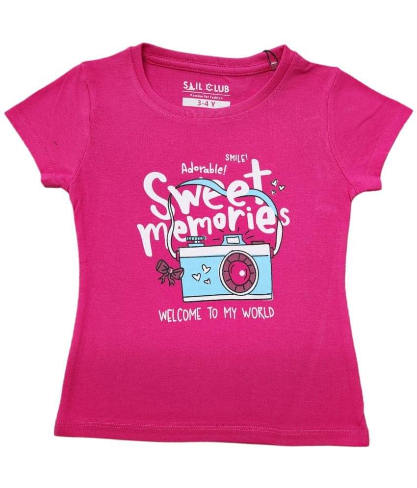     			SAIL CLUB Pack of 1 Girls 100% Cotton T-Shirt ( Red )