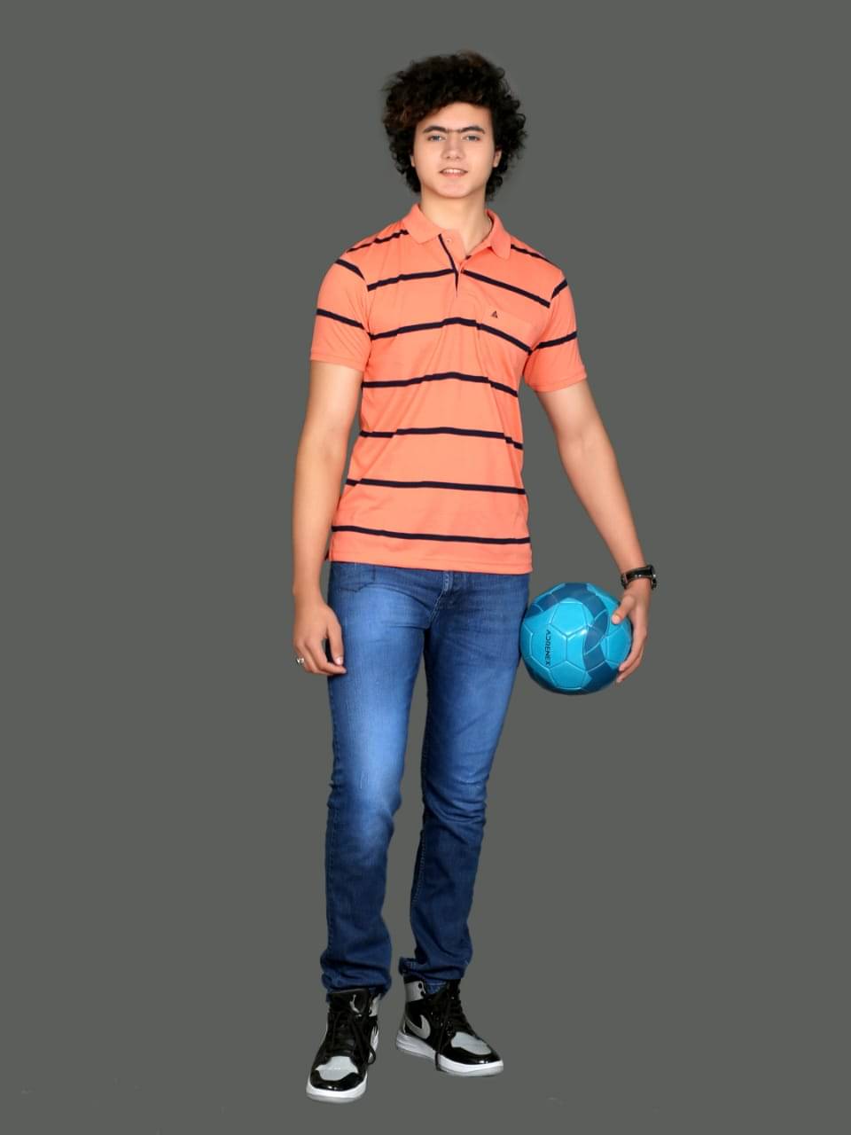     			SCOLLER Pack of 1 Cotton Blend Regular Fit Striped Half Sleeves Men's Polo T Shirt ( Peach )