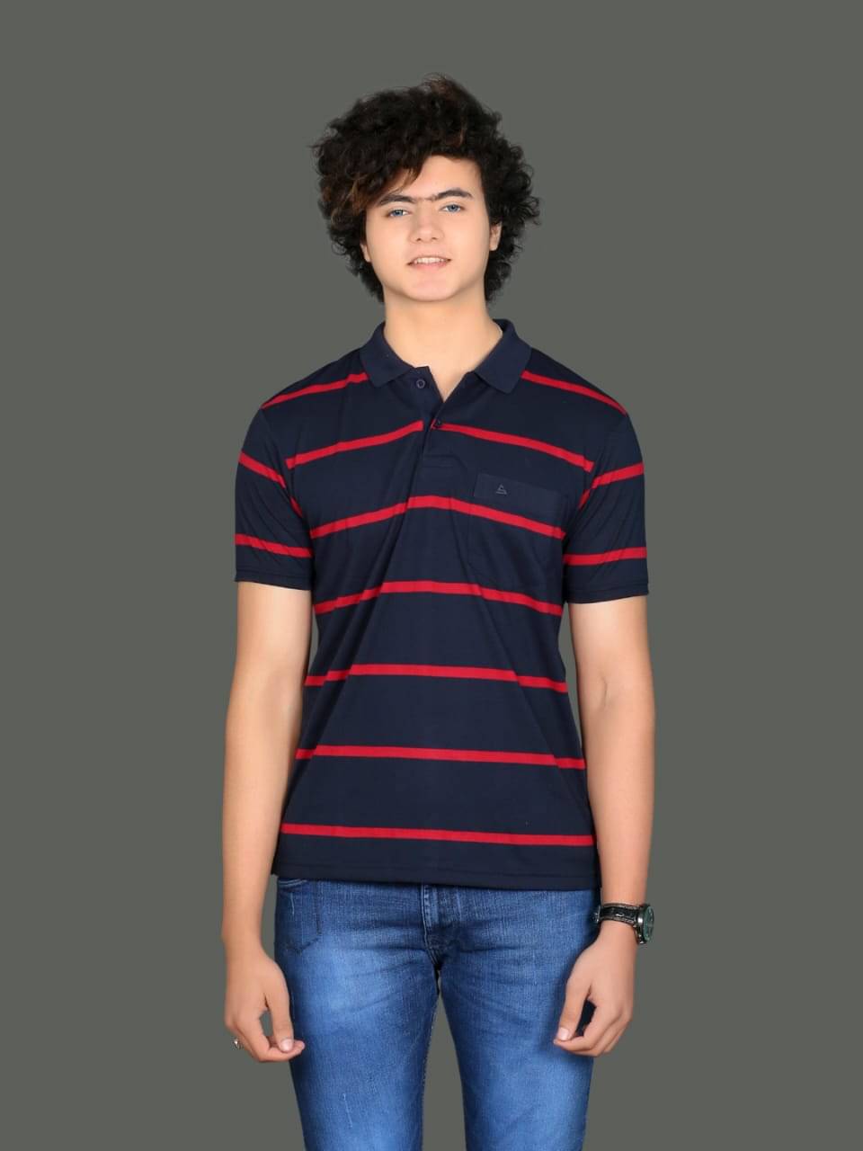 SCOLLER Pack of 1 Cotton Blend Regular Fit Striped Half Sleeves Men's Polo T Shirt ( Navy ) SCOLLER Pack of 1 Cotton Blend Regular Fit Striped Half Sleeves Men's Polo T Shirt ( Navy )