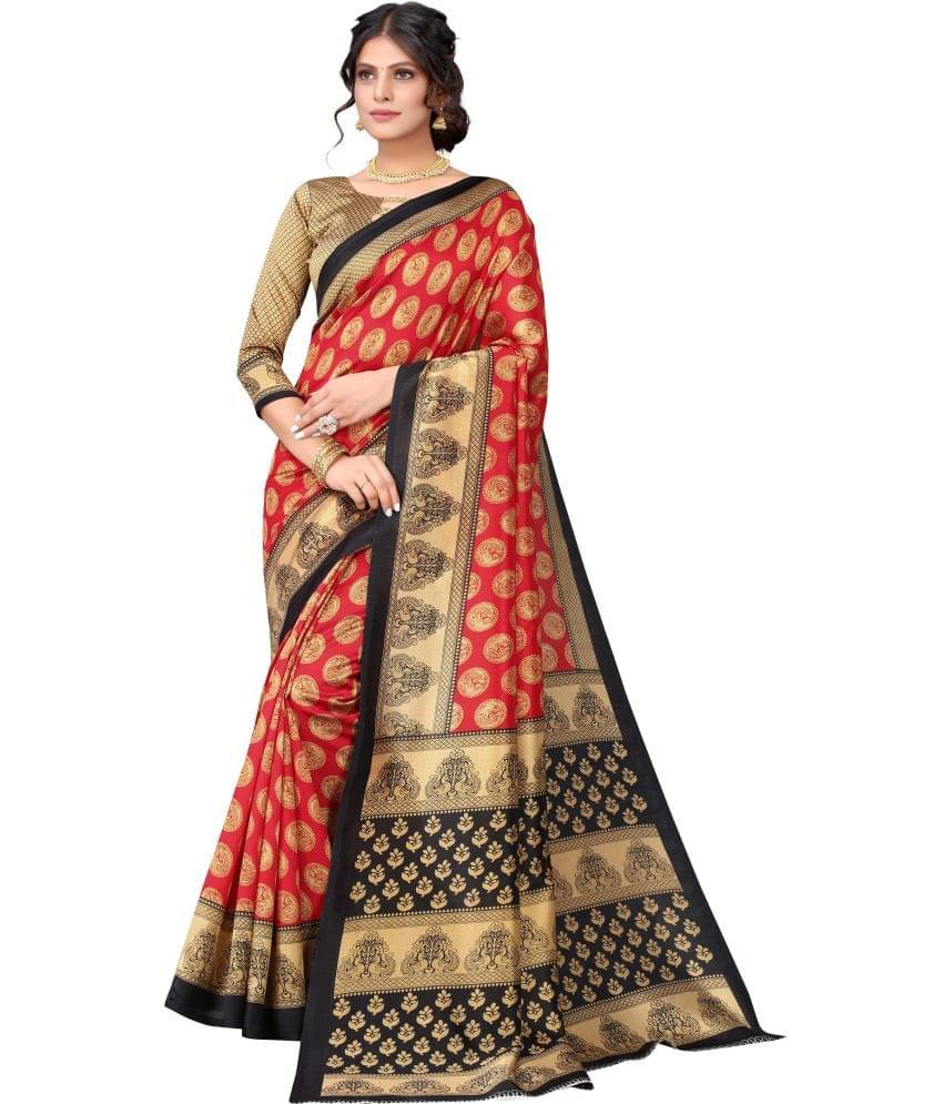     			Saadhvi Cotton Silk Applique Saree Without Blouse Piece ( Red )
