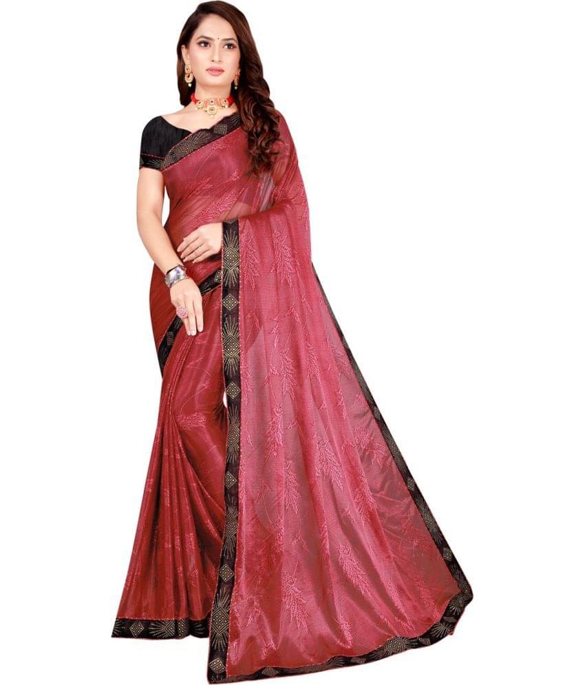 Saadhvi Cotton Silk Applique Saree Without Blouse Piece ( Red )     			Saadhvi Cotton Silk Applique Saree Without Blouse Piece ( Red )