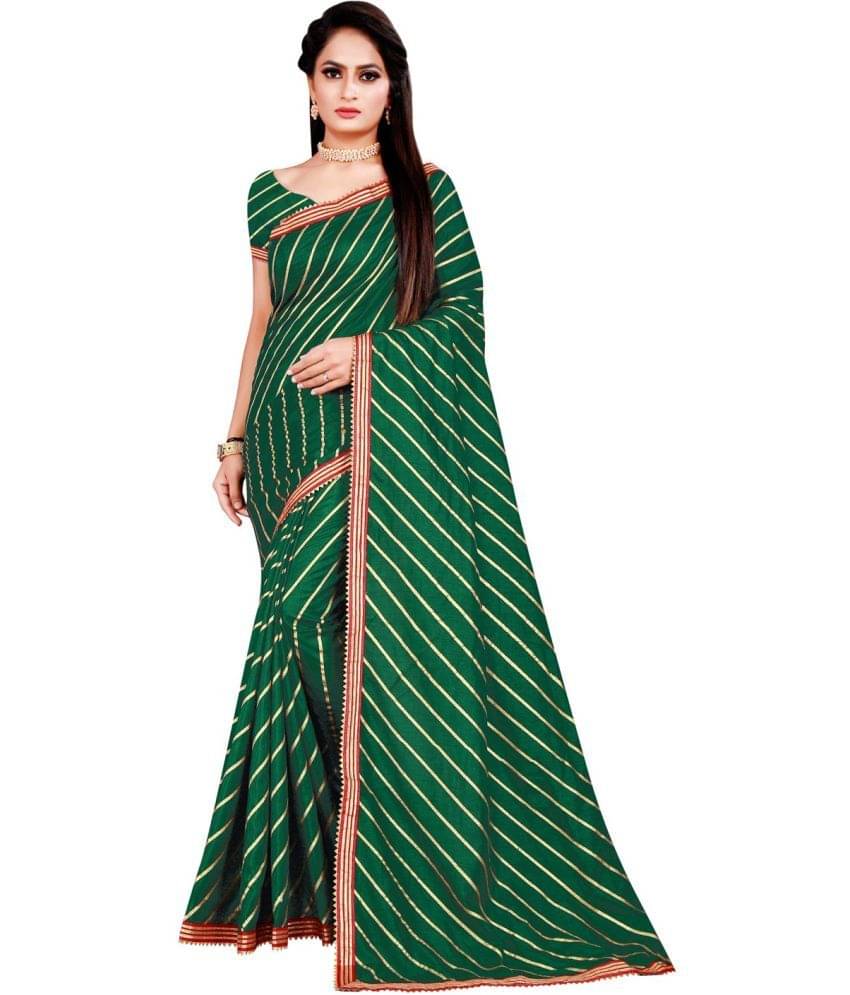     			Saadhvi Cotton Silk Applique Saree Without Blouse Piece ( Green )