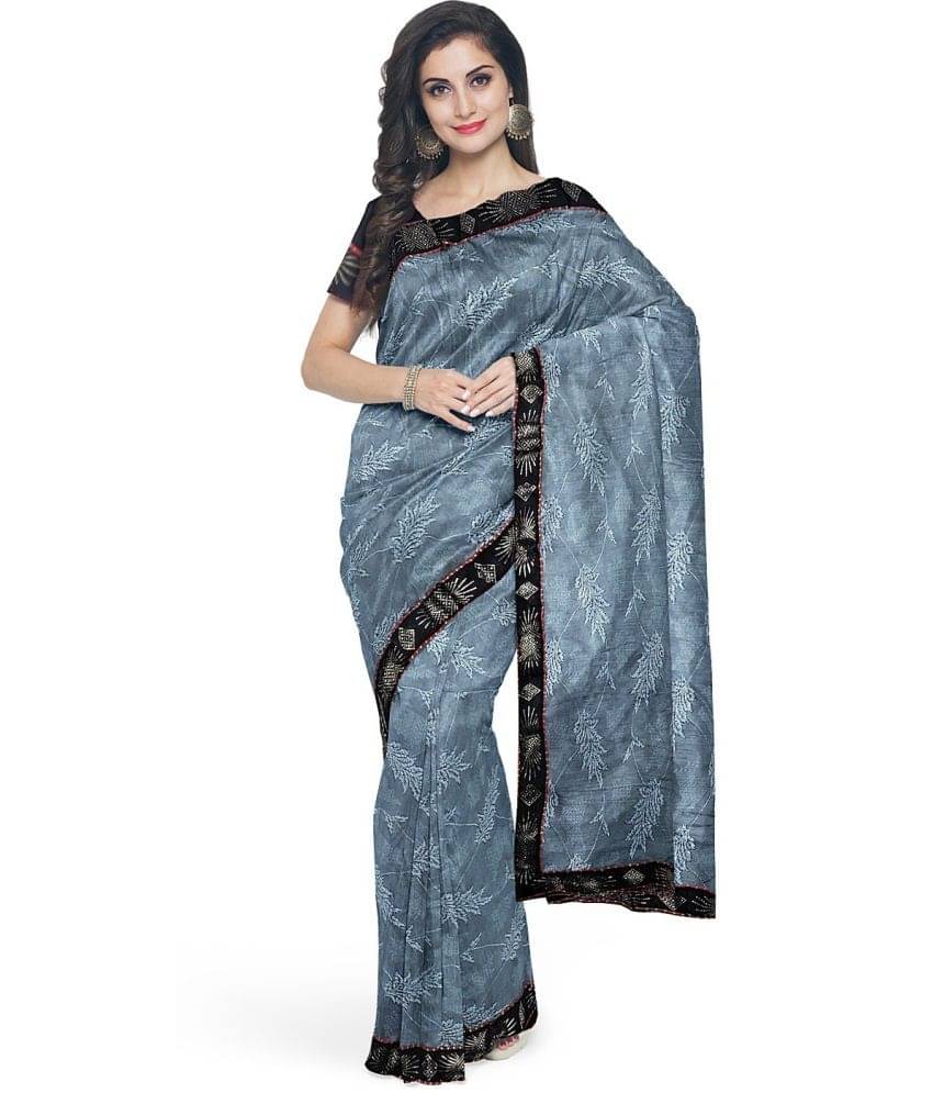 Saadhvi Cotton Silk Applique Saree Without Blouse Piece ( Cream ) Saadhvi Cotton Silk Applique Saree Without Blouse Piece ( Cream )