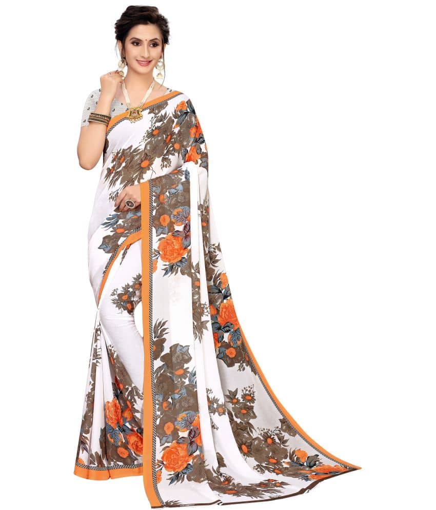 Saadhvi Cotton Silk Woven Saree Without Blouse Piece ( Orange ) - Sarees | Buy online on ZillyBuy