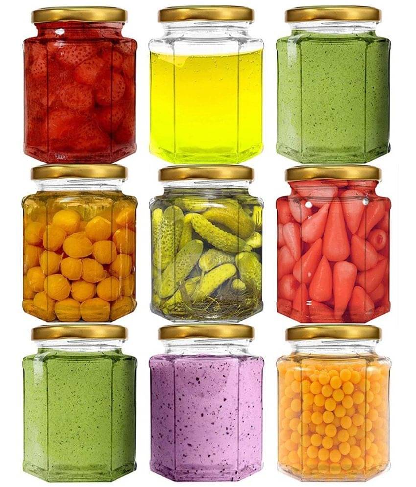 Somil Glass Container Jar Glass Transparent Utility Container ( Set of 9 ) Somil Glass Container Jar Glass Transparent Utility Container ( Set of 9 )