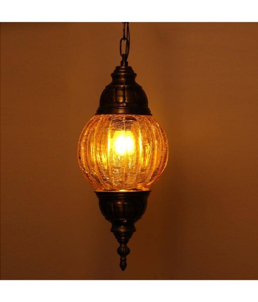     			Somil Glass Decorative & Designer Hanging Light Yellow - Pack of 1