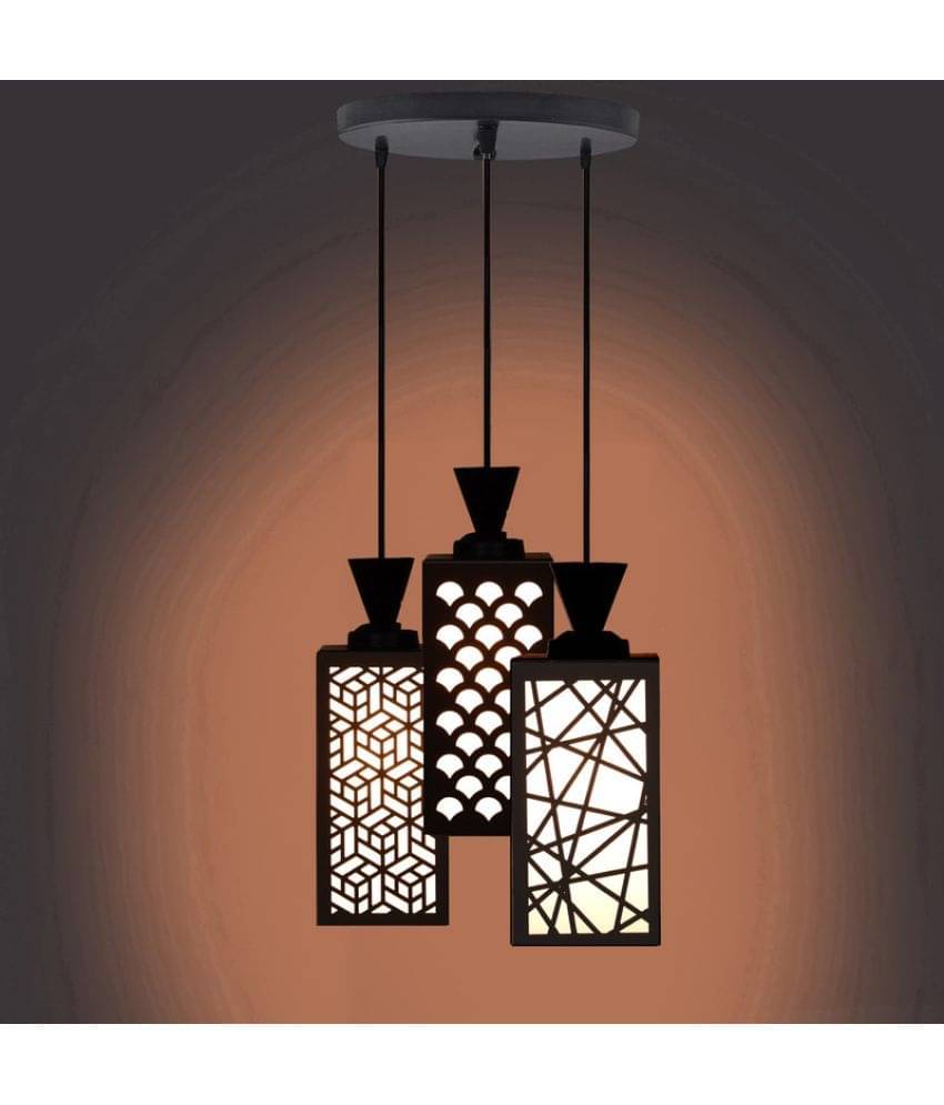 Somil Wood Decorative & Designer Hanging Light Black - Pack of 1 Somil Wood Decorative & Designer Hanging Light Black - Pack of 1