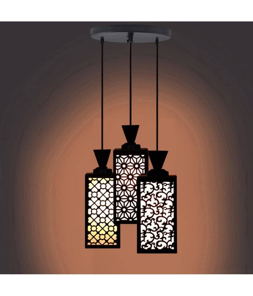 Somil Wood Decorative & Designer Hanging Light Black - Pack of 1 Somil Wood Decorative & Designer Hanging Light Black - Pack of 1