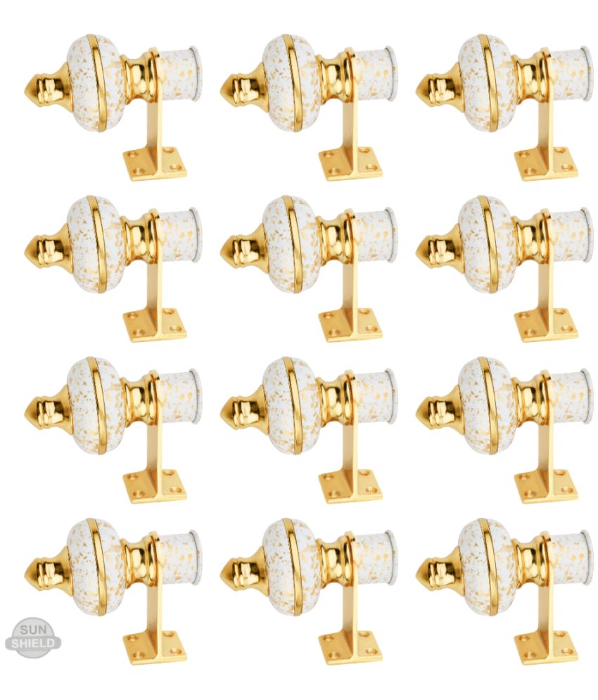     			Sun Shield Off White Wrought Iron Single Rod Bracket ( Pack of 10 )