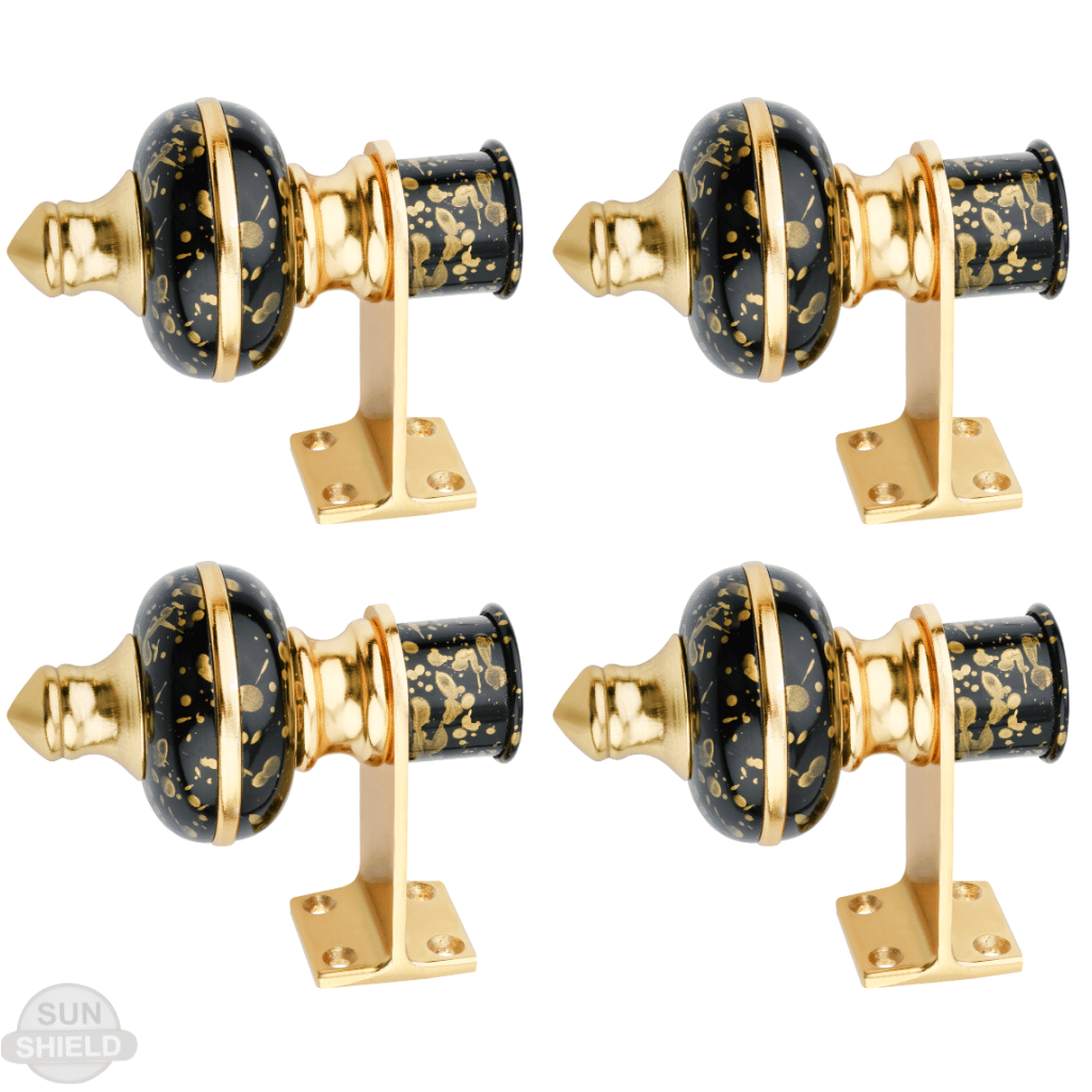 Sun Shield Off White Wrought Iron Single Rod Bracket ( Pack of 4 )     			Sun Shield Off White Wrought Iron Single Rod Bracket ( Pack of 4 )