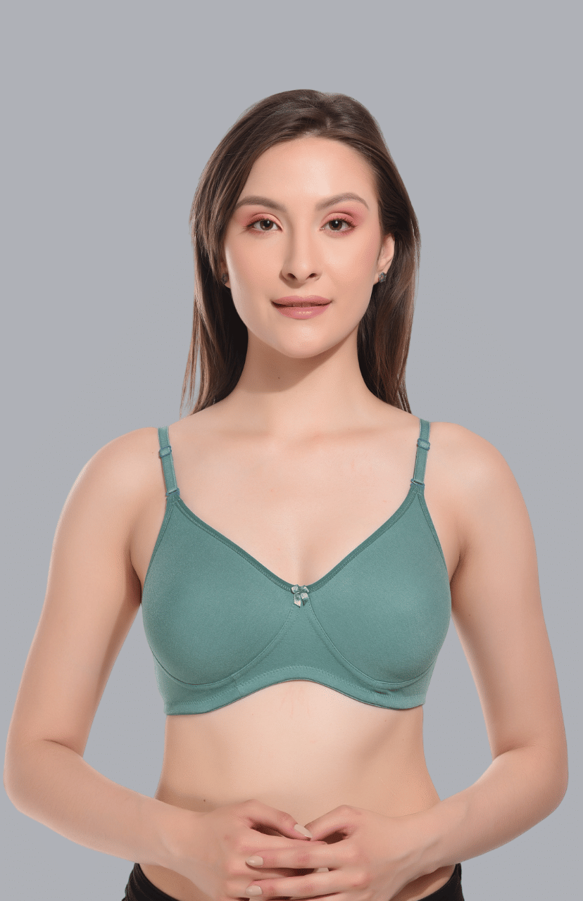     			Viral Girl Cotton Lightly Padded Women's T-Shirt Bra ( Green ) VM-SPACER-GREEN