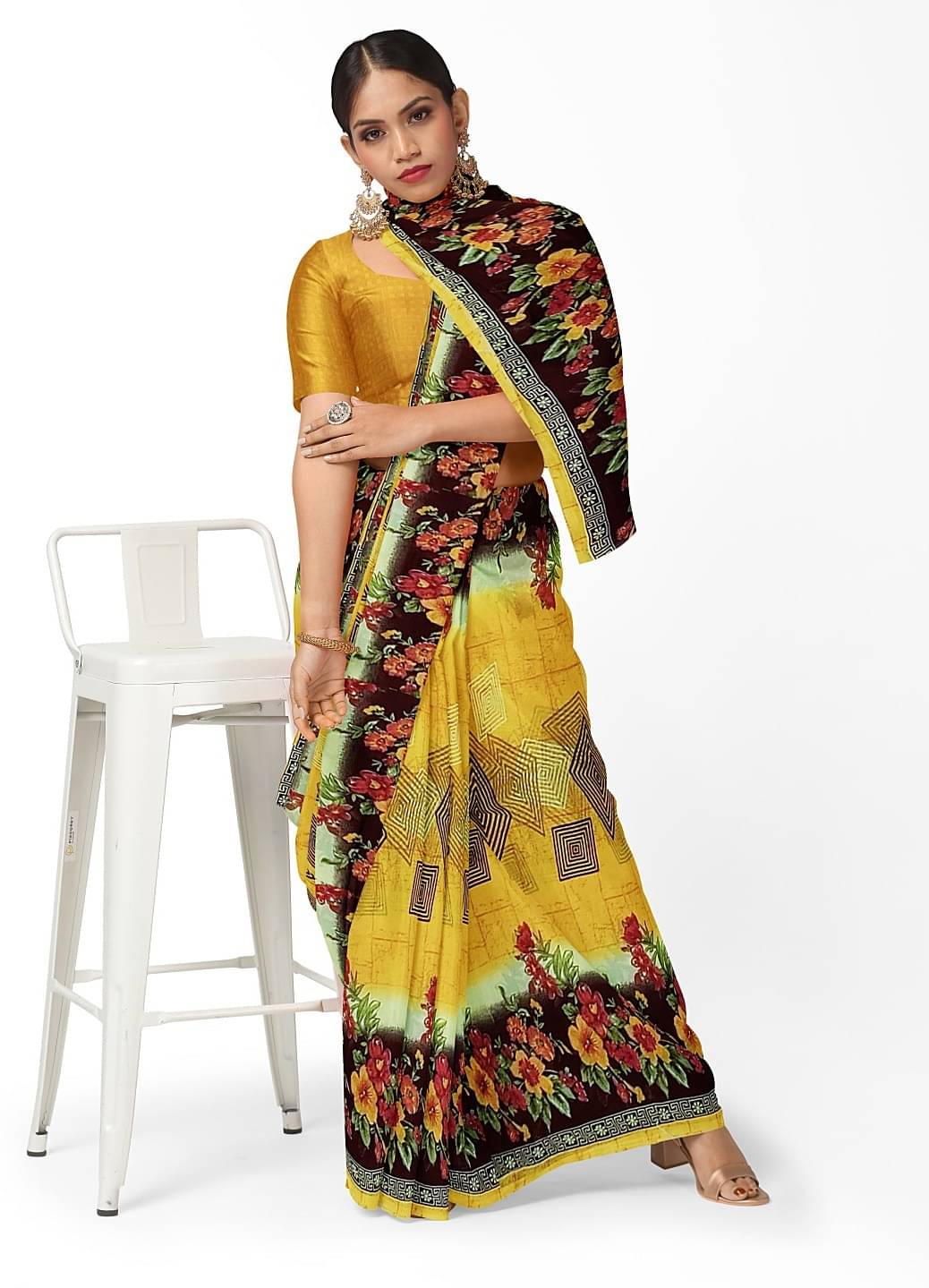 Vkaran Net Cut Outs Saree With Unstitched Blouse Piece ( Purple ) Vkaran Net Cut Outs Saree With Unstitched Blouse Piece ( Purple )