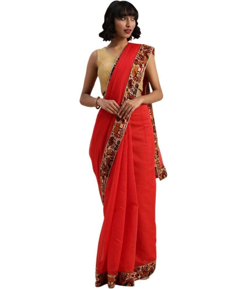 Vkaran Net Cut Outs Saree With Unstitched Blouse Piece ( Maroon ) Vkaran Net Cut Outs Saree With Unstitched Blouse Piece ( Maroon )