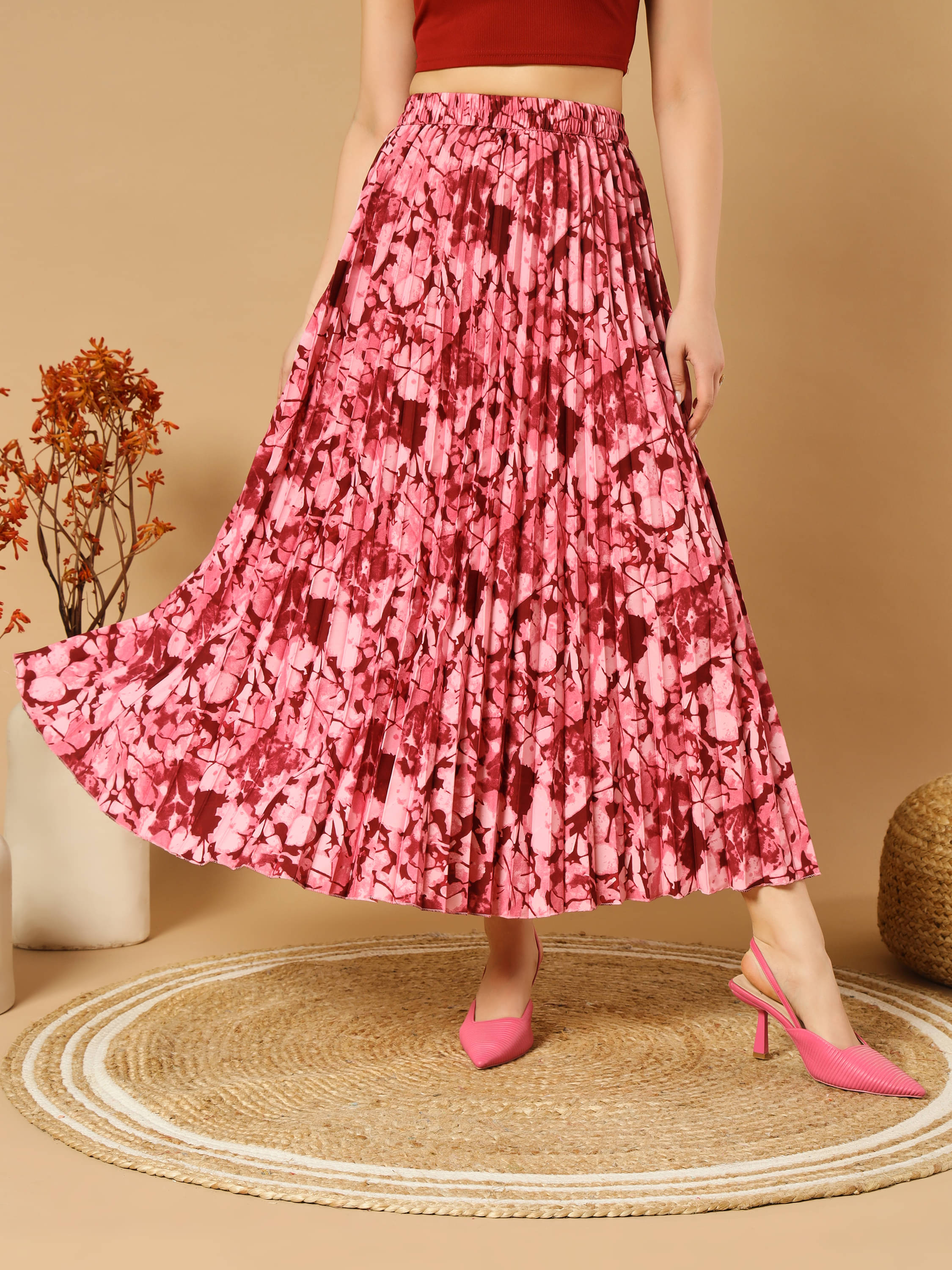     			ZWERLON RED Crepe Women's A-Line Skirt ( Pack of 1 )
