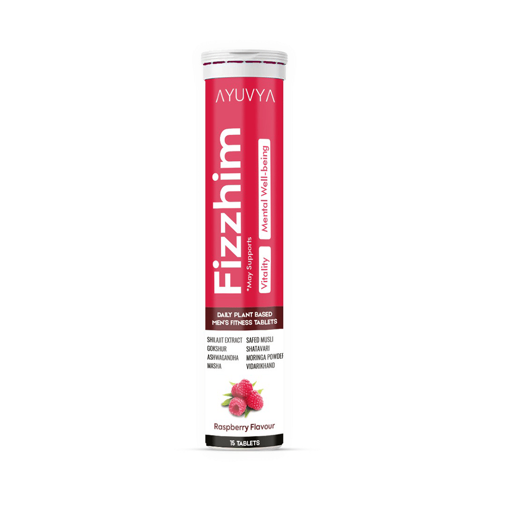 Ayuvya Fizzhim Fitness Tablets for Men, Increases Immunity & Strength, Helps in Reducing Weakness, Immunity Booster 15 No.s