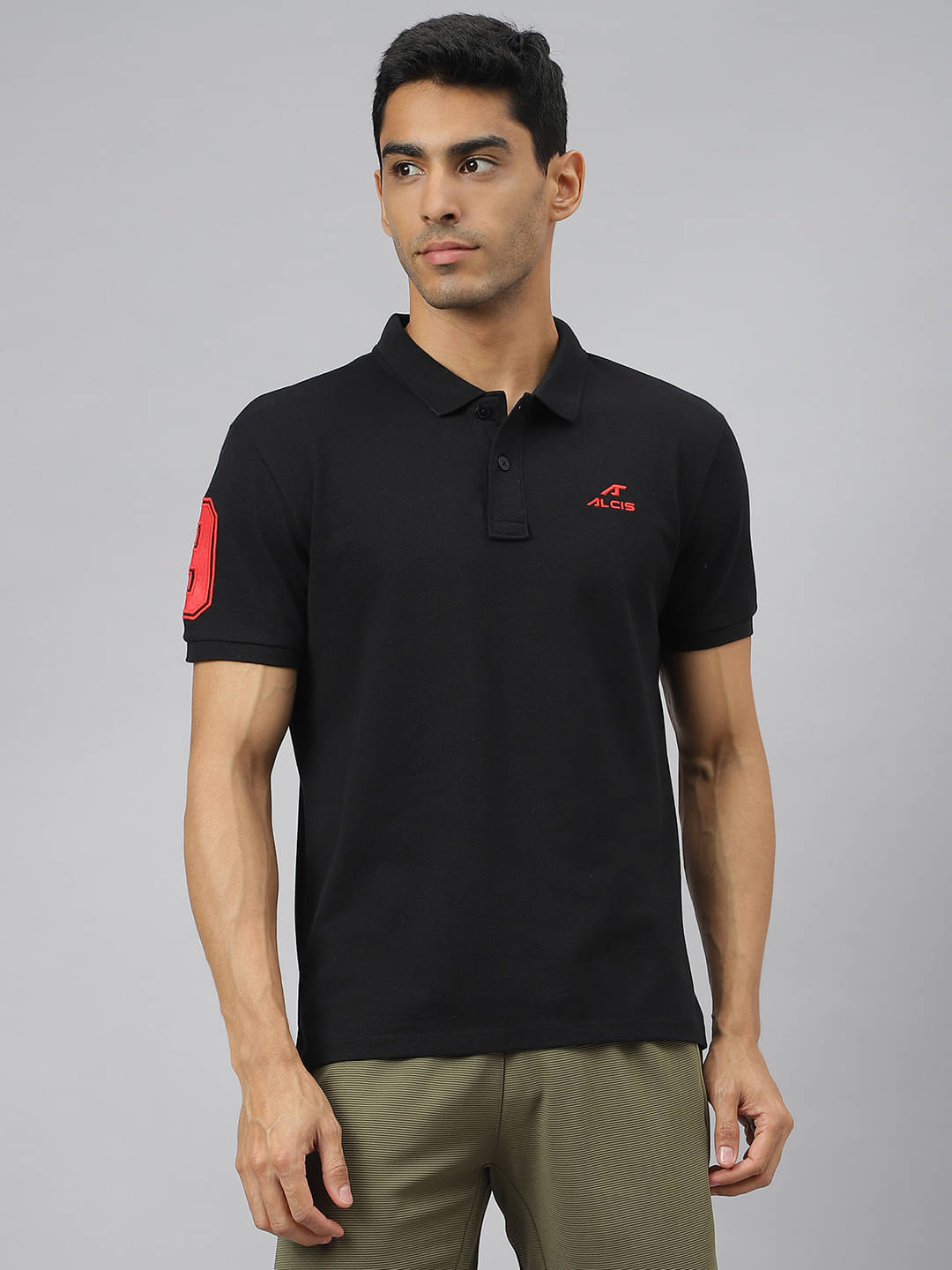 Alcis Black Cotton Regular Fit Men's Sports Polo T-Shirt ( Pack of 1 ) Alcis Black Cotton Regular Fit Men's Sports Polo T-Shirt ( Pack of 1 )