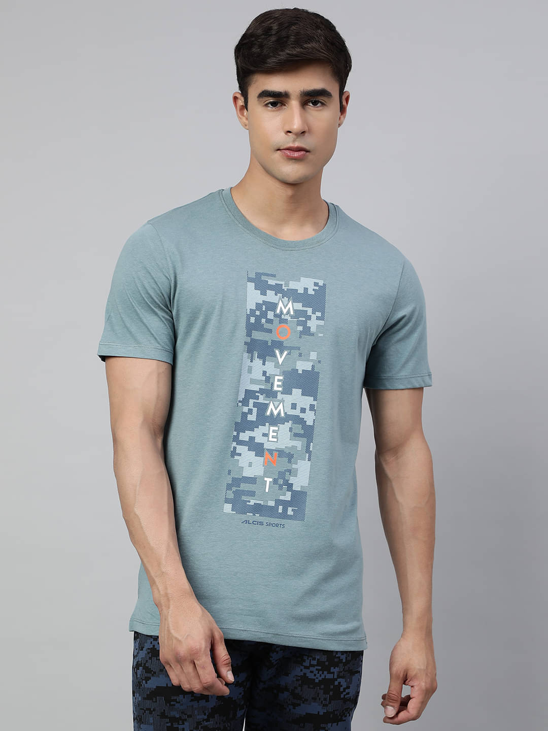 Alcis Blue Cotton Regular Fit Men's Sports T-Shirt ( Pack of 1 ) Alcis Blue Cotton Regular Fit Men's Sports T-Shirt ( Pack of 1 )
