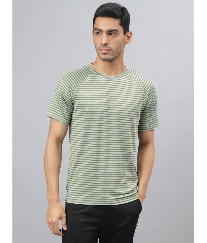 Alcis Green Polyester Slim Fit Men's Sports T-Shirt ( Pack of 1 ) Alcis Green Polyester Slim Fit Men's Sports T-Shirt ( Pack of 1 )