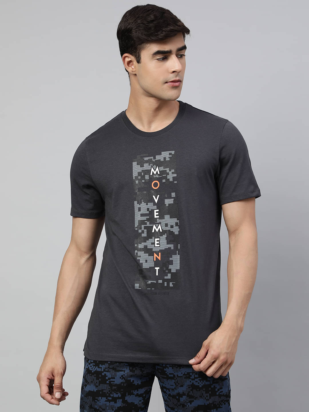 Alcis Grey Cotton Regular Fit Men's Sports T-Shirt ( Pack of 1 ) Alcis Grey Cotton Regular Fit Men's Sports T-Shirt ( Pack of 1 )