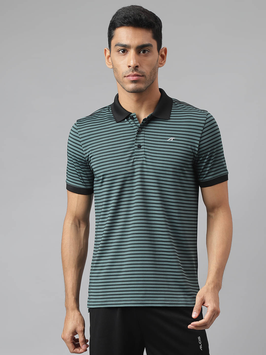     			Alcis Grey Melange Polyester Slim Fit Men's Sports Polo T-Shirt ( Pack of 1 )