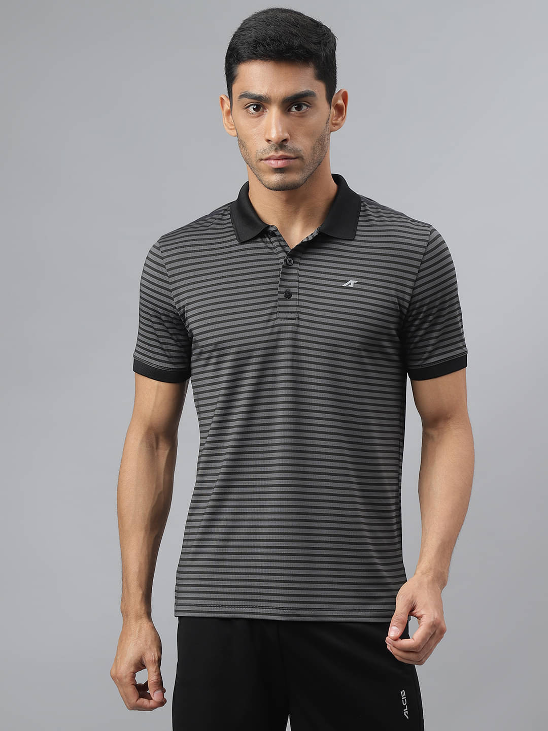 Alcis Grey Polyester Slim Fit Men's Sports Polo T-Shirt ( Pack of 1 ) Alcis Grey Polyester Slim Fit Men's Sports Polo T-Shirt ( Pack of 1 )