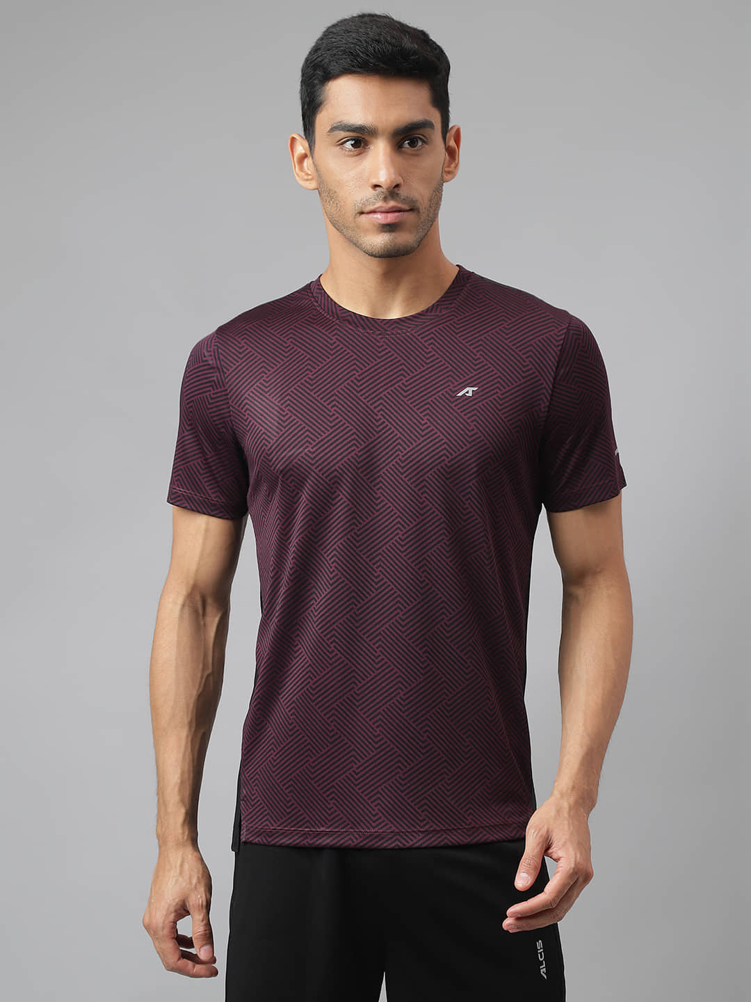Alcis Grey Polyester Slim Fit Men's Sports T-Shirt ( Pack of 1 )